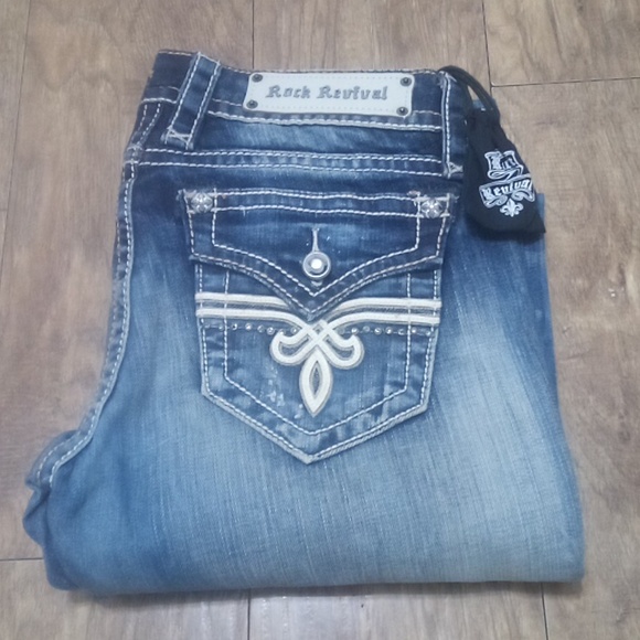 Rock Revival Women's 28 Boot Cut Penny Embellished DEFECT SEE PHOTOS - Picture 4 of 13